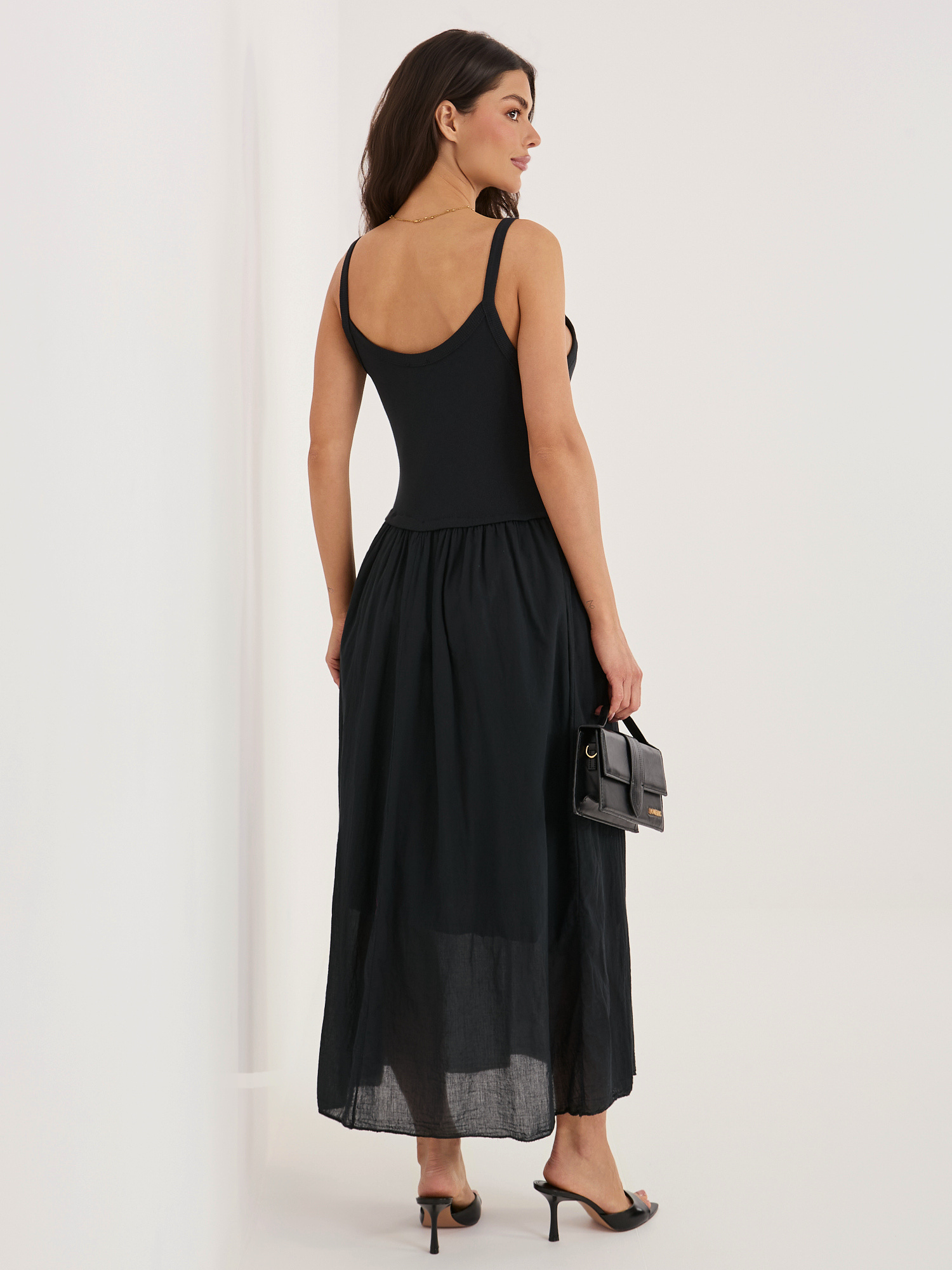 Черна Рокля ITALY MODA - Елегантна и Удобна - Image 3