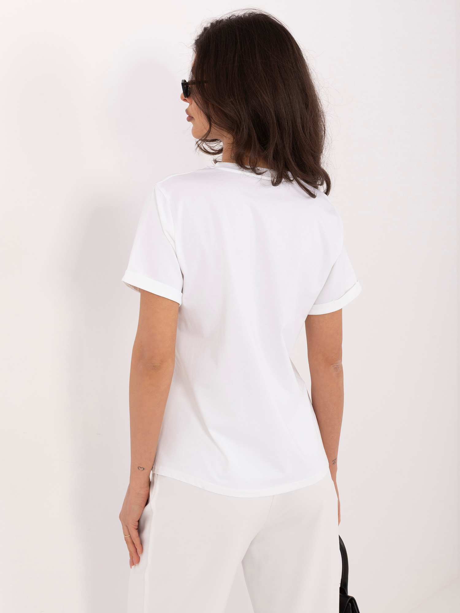 Елегантна Тениска ITALY MODA Ecru - Нов Модел - Image 5