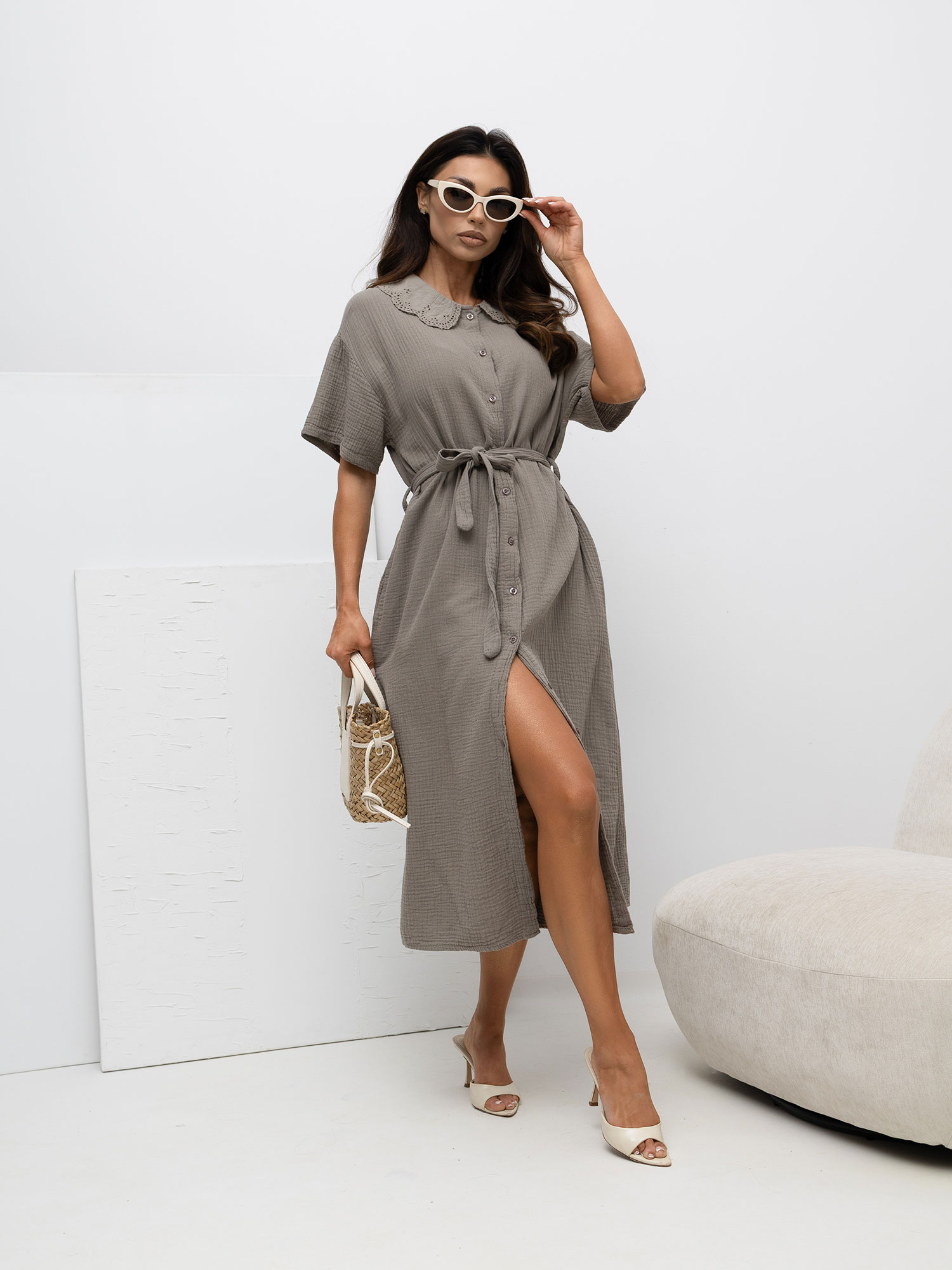 Бежова Рокля ITALY MODA - Елегантност и Комфорт - Image 4