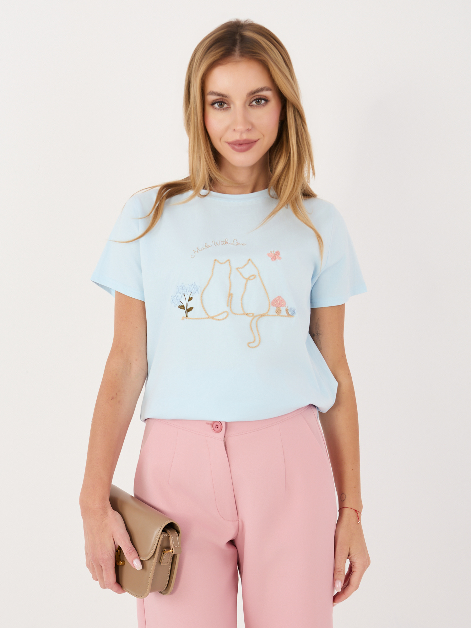 Светлосиня тениска ITALY MODA - Елегантност и Комфорт - Image 3